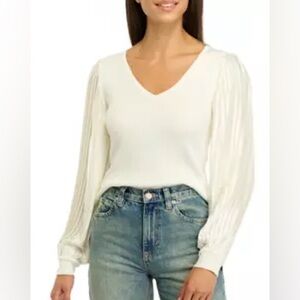 🛍️❤️NWT A. Byer Thick Ribbed Chiffon Sleeve Top‎